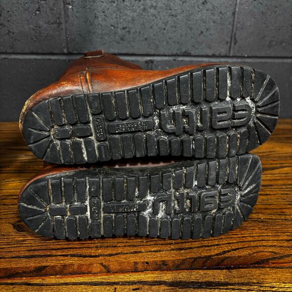 Vintage Earth Shoe Negative Heel Engineer Boots Brown Leather USA Made Men’s 9 main image 9